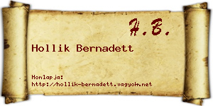 Hollik Bernadett névjegykártya